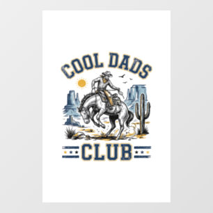 Cool Dads Club Vintage Cowboy Western Shirt Ontwer Raamsticker