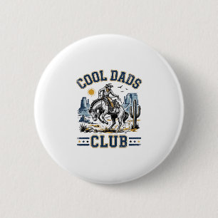 Cool Dads Club Vintage Cowboy Western Shirt Ontwer Ronde Button 5,7 Cm