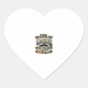 Cool Dads Club Vintage Gravure Vader T-shirt Ontwe Hart Sticker