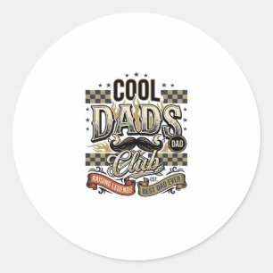 Cool Dads Club Vintage Gravure Vader T-shirt Ontwe Ronde Sticker