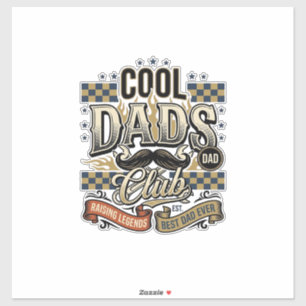Cool Dads Club Vintage Gravure Vader T-shirt Ontwe Sticker