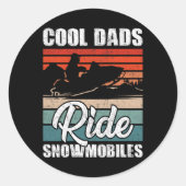 Cool Dads Ride Snowmobiles - Vader Snowcross Moto Ronde Sticker (Voorkant)
