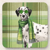 Cool Dalmatian in Sunglasses and Scarf Green Plaid Bier Onderzetter (Voorkant)