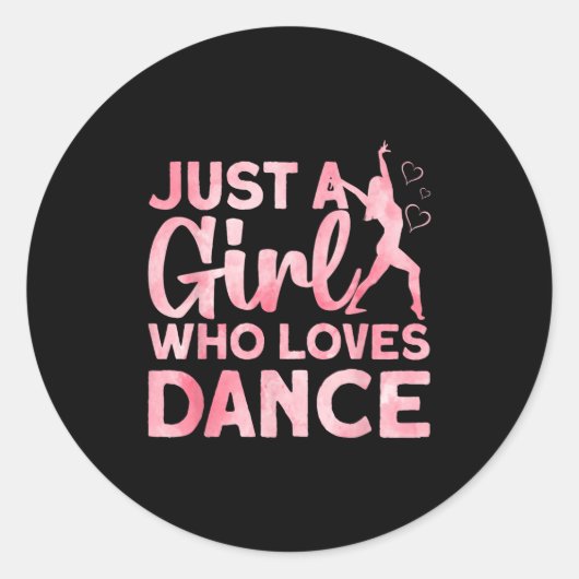 Cool Dance Art For Girls Women Dancing Lover Lyric Ronde Sticker (Voorkant)
