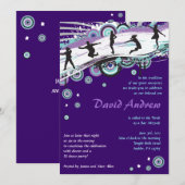 Cool Dance Party Bar Bat Mitzvah Joodse uitnodigin Kaart (Voorkant / Achterkant)