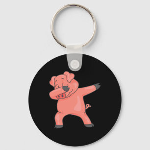 Cool Dancing Farm Animals Fans Vakantie Kunst Dabb Sleutelhanger