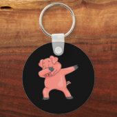 Cool Dancing Farm Animals Fans Vakantie Kunst Dabb Sleutelhanger (Voorkant)