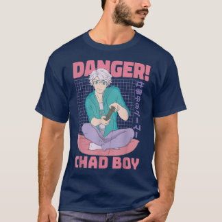 Cool Danger Anime Boy, Legendary Chad Gamer Boy T- T-shirt