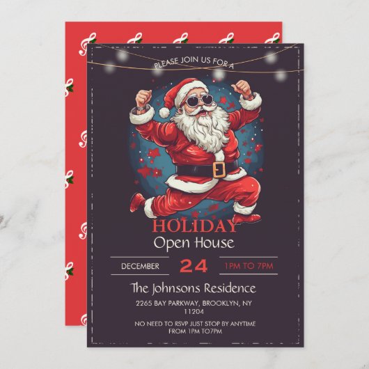 Cool dansen Sinterklaas Illustratie Kaart (Voorkant / Achterkant)