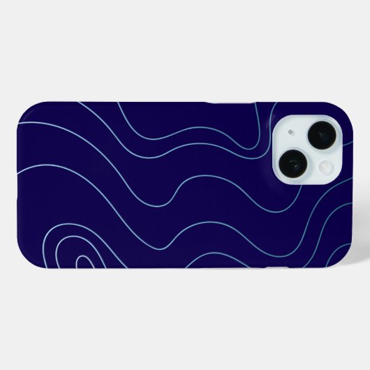 Cool Dark Blue Light Blue Waves iPhone / iPad case (Achterkant (horizontaal))