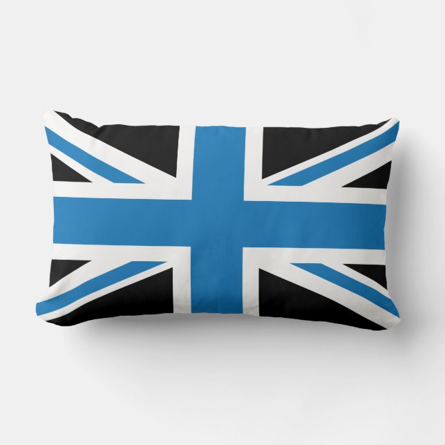 Cool Dark Blue Union Jack British (UK) vlag Kussen (Voorkant)