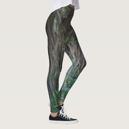 Cool Dark Forest Tress Print Leggings (Rechts)