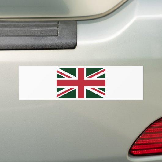 Cool Dark Green Red Union Jack Britse (UK) vlag Bumpersticker (Op auto)