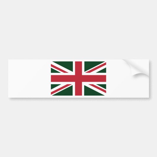 Cool Dark Green Red Union Jack Britse (UK) vlag Bumpersticker (Voorkant)