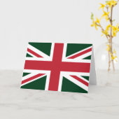Cool Dark Green Red Union Jack Britse (UK) vlag Kaart (Gele Bloem)