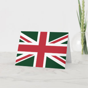 Cool Dark Green Red Union Jack Britse (UK) vlag Kaart