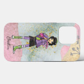 Cool Dark Hair Fashionable Girl Name Case-Mate iPhone Case (Achterkant (horizontaal))