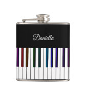 Cool Dark Psychedelic Piano Keyboard Music Flask Heupfles (Voorkant)