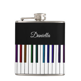Cool Dark Psychedelic Piano Keyboard Music Flask Heupfles