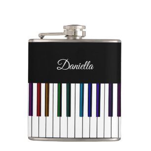 Cool Dark Psychedelic Piano Keyboard Music Flask Heupfles