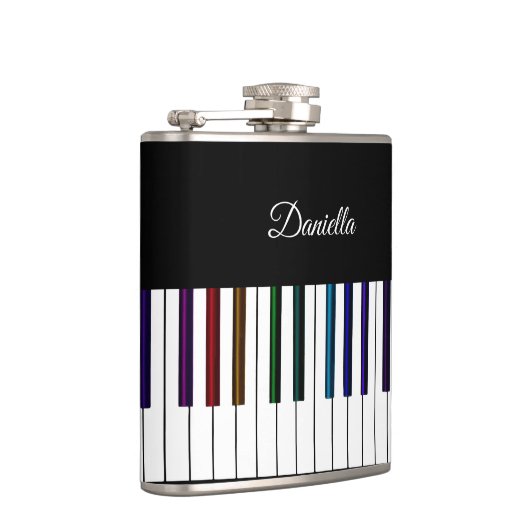 Cool Dark Psychedelic Piano Keyboard Music Flask Heupfles (Rechts)