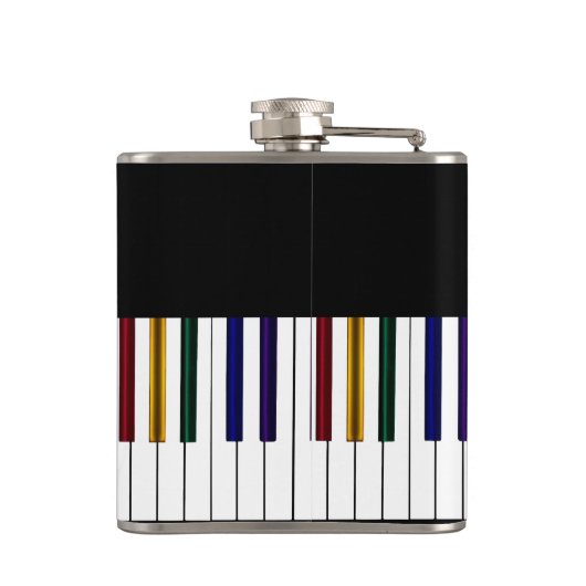 Cool Dark Psychedelic Piano Keyboard Music Flask Heupfles (Achterkant)