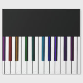 Cool Dark Psychedelic Piano Keys Cadeaupapier (Vlak)