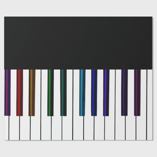 Cool Dark Psychedelic Piano Keys Cadeaupapier (Vlak)