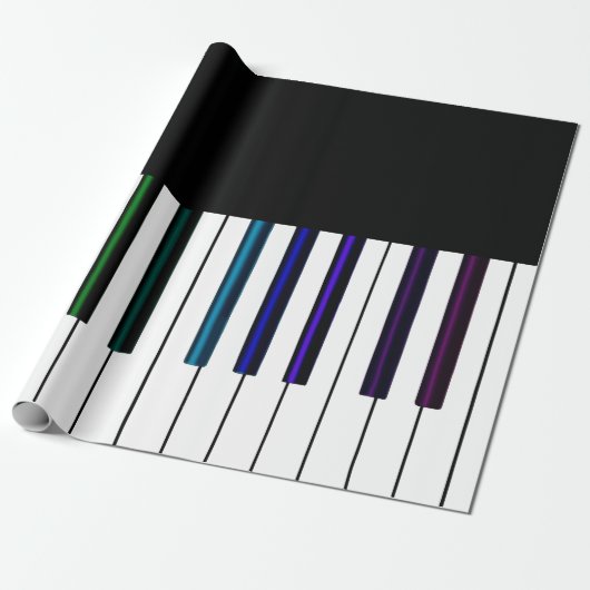 Cool Dark Psychedelic Piano Keys Cadeaupapier (Uitgerold)