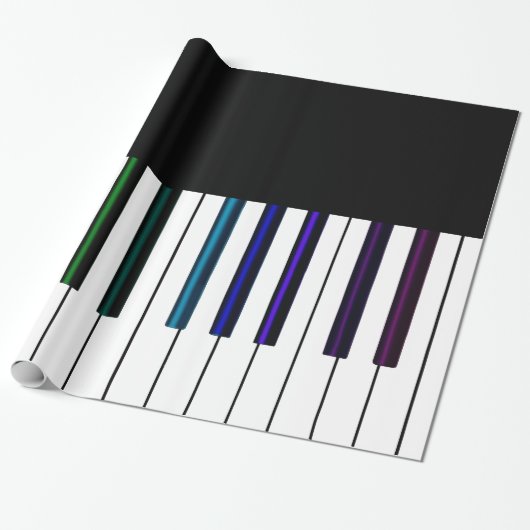 Cool Dark Psychedelic Piano Keys Cadeaupapier (Uitgerold)