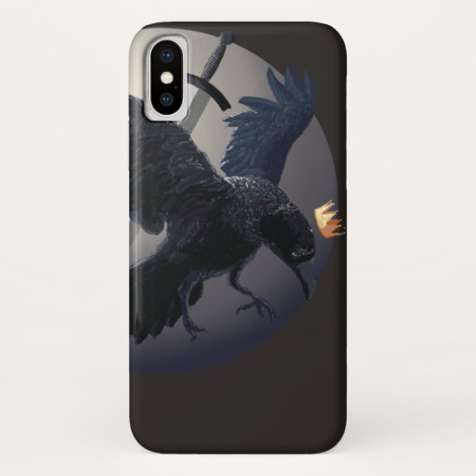 Cool Dark Raven Art iPhone X Hoesje (Achterkant)