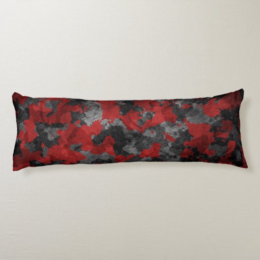 Cool Dark Red Camo Body Pillow Lichaamskussen (Achterkant)