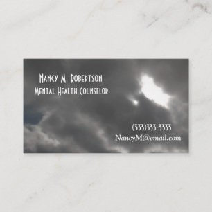 Cool Dark Stormy Sky Print Mental Health Counselor Visitekaartje