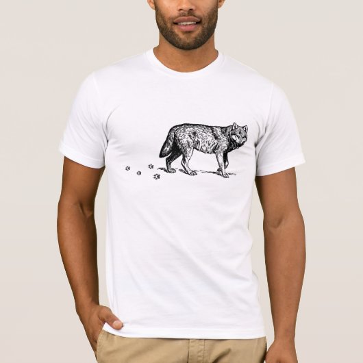 Cool Dark Wolf Black Wolf Paw Retro Magic T-shirt (Voorkant)