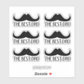 Cool de beste Vader Zwarte Snor Vaderdag Sticker (Vel)