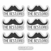 Cool de beste Vader Zwarte Snor Vaderdag Sticker (Voorkant)