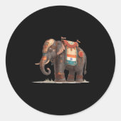 Cool Decorated Elephant Graphic Costume  Ronde Sticker (Voorkant)