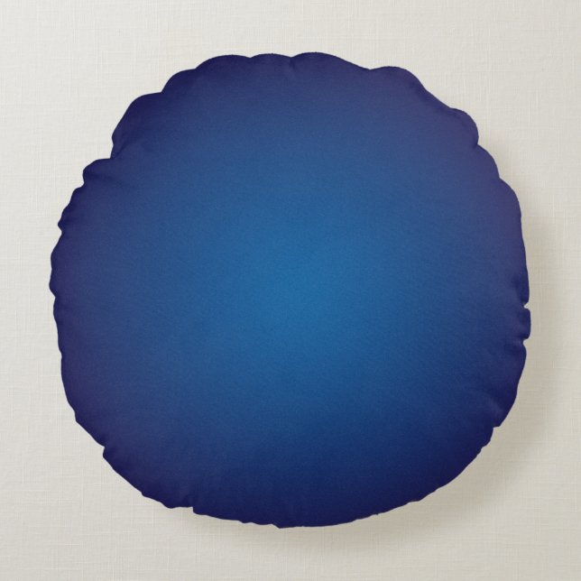 Cool Deep Blue Grainy Vignette Rond Kussen (Voorkant)