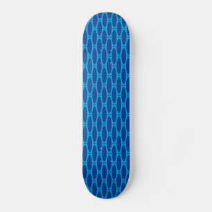 Cool Deep Ocean Blue Herhalende Ovalen Tegelpatroo Persoonlijk Skateboard