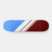 Cool Deep Red White Bright Blue Racing Stripes Persoonlijk Skateboard (Horizontaal)