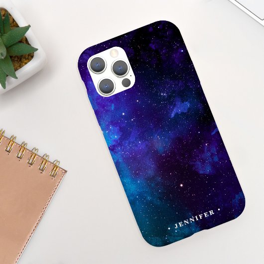 Cool Deep Space Galaxy met naam Case-Mate iPhone Case