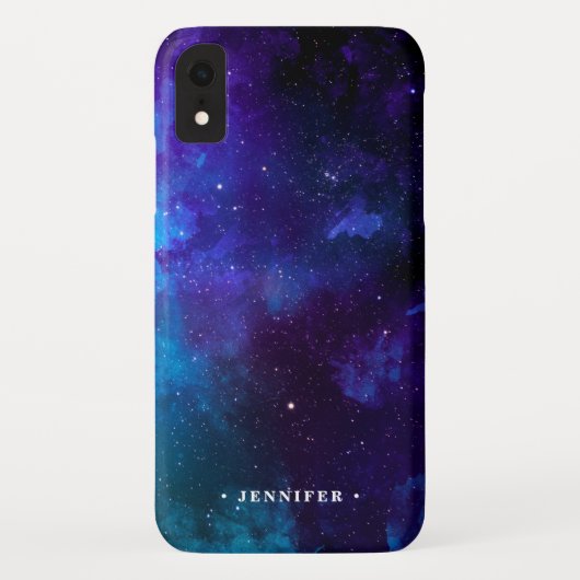 Cool Deep Space Galaxy met naam Case-Mate iPhone Case (Achterkant)