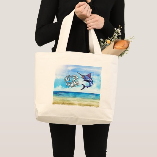 Cool Deep Zee Vist Ocean Grote Tote Bag (Voorkant (product))