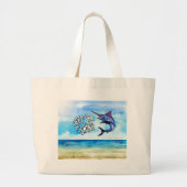 Cool Deep Zee Vist Ocean Grote Tote Bag (Voorkant)