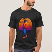 Cool Deer Moderne Stedelijke Stijl Zonsondergang R T-shirt (Voorkant)
