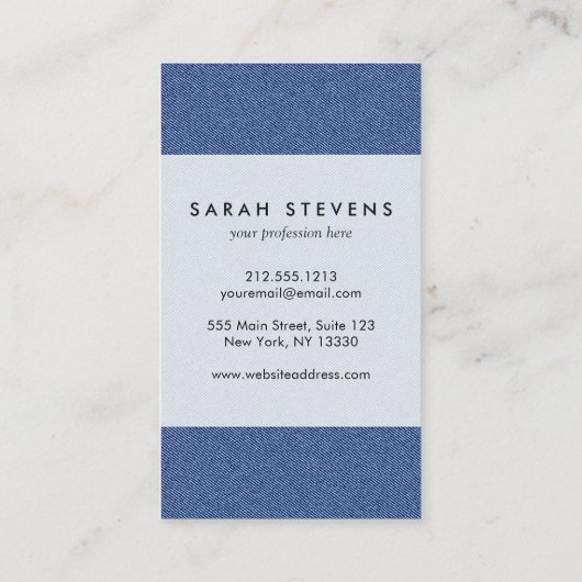 Cool Denim Blue Jeans Visitekaartje (Achterkant)