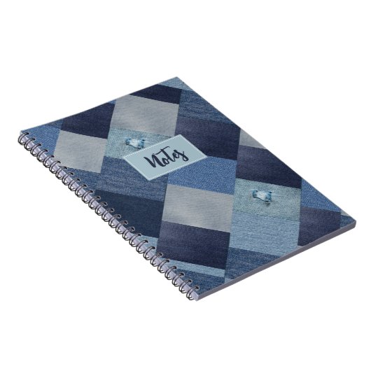 Cool  Denim Patchwork Notitieboek (Rechterzijde)