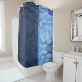Cool denim textuur Shower Curtain Douchegordijn (In situ)
