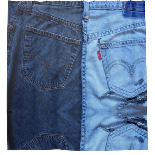 Cool denim textuur Shower Curtain Douchegordijn (Voorkant)