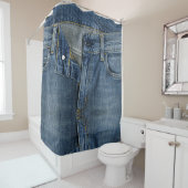 Cool denim textuur Shower Curtain Douchegordijn (In situ)